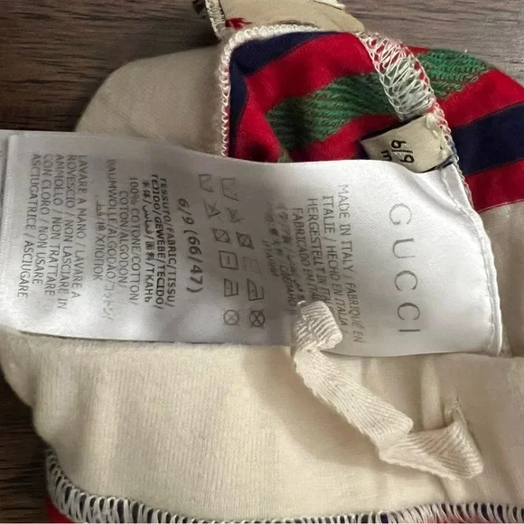 Gucci Kids Cream and Red Logo Joggers - Picture 3 of 4